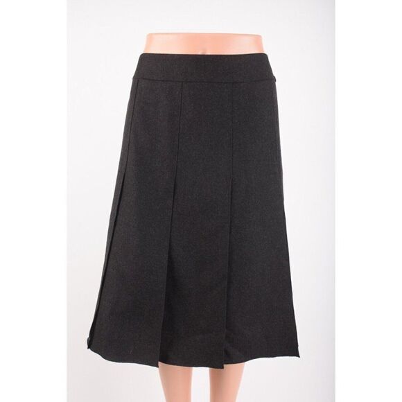 CHANEL Dresses & Skirts - Chanel Womens Pleated Skirt Wool Cashmere Charcoal Gray US 46 US 14 Vintage